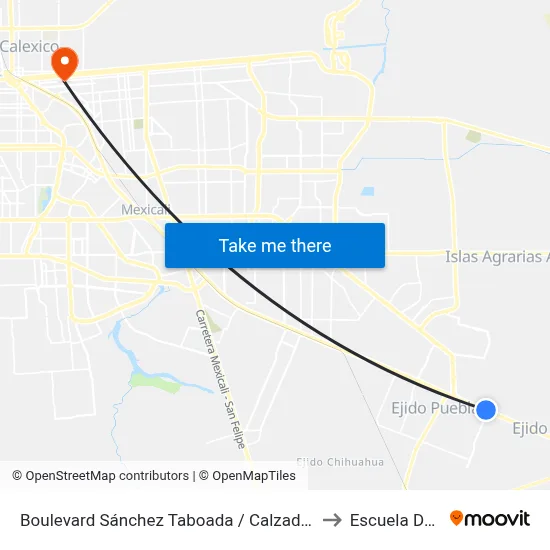 Boulevard Sánchez Taboada / Calzada Heróica Puebla to Escuela De Artes map