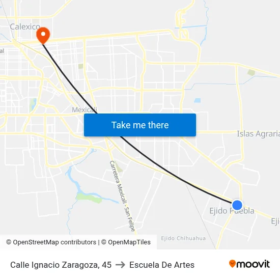 Calle Ignacio Zaragoza, 45 to Escuela De Artes map