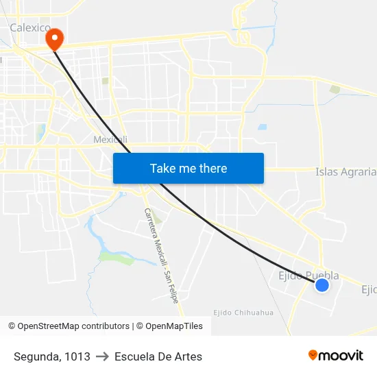 Segunda, 1013 to Escuela De Artes map