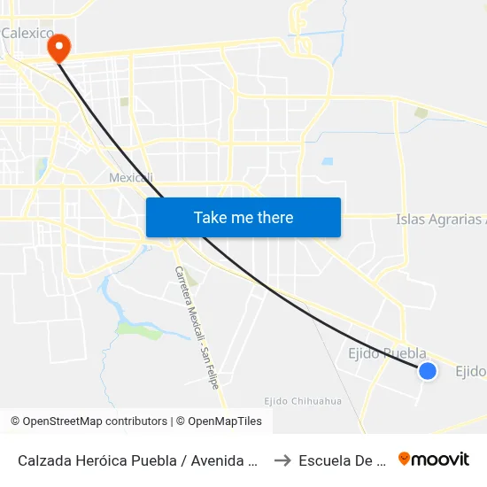 Calzada Heróica Puebla / Avenida Nanahuatzi to Escuela De Artes map