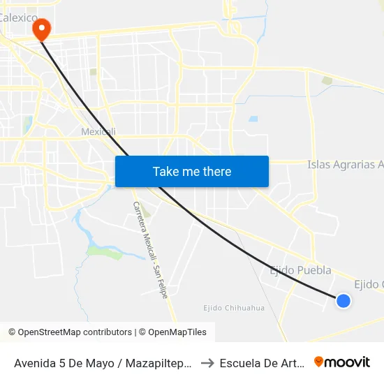 Avenida 5 De Mayo / Mazapiltepec to Escuela De Artes map