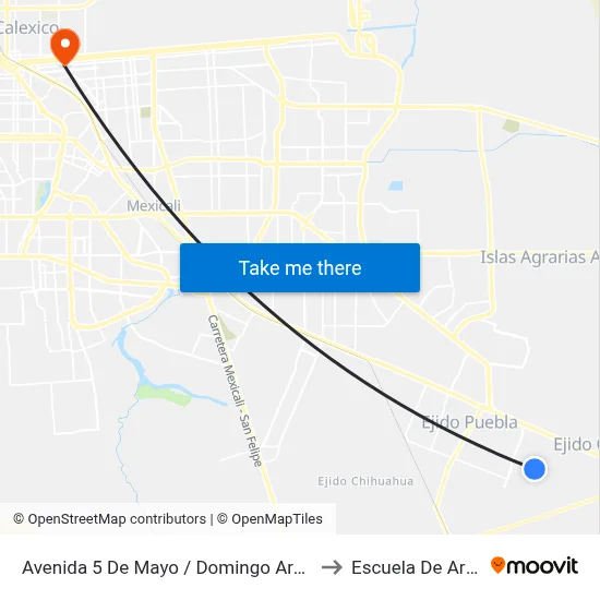Avenida 5 De Mayo / Domingo Arenas to Escuela De Artes map