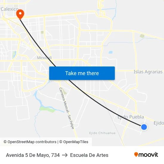 Avenida 5 De Mayo, 734 to Escuela De Artes map