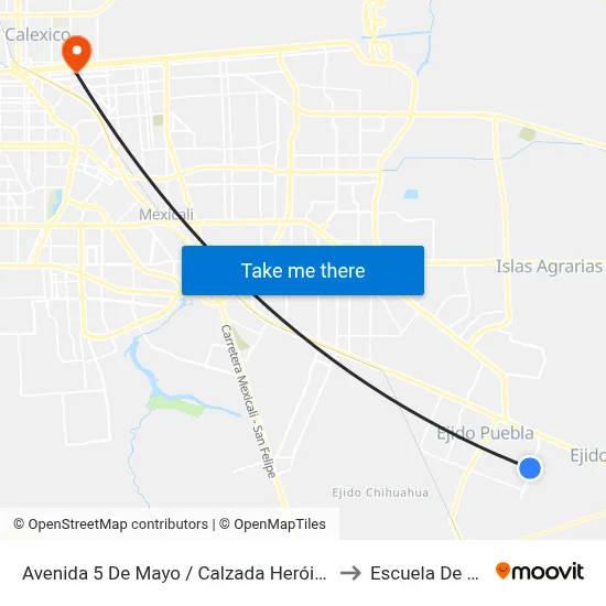 Avenida 5 De Mayo / Calzada Heróica Puebla to Escuela De Artes map