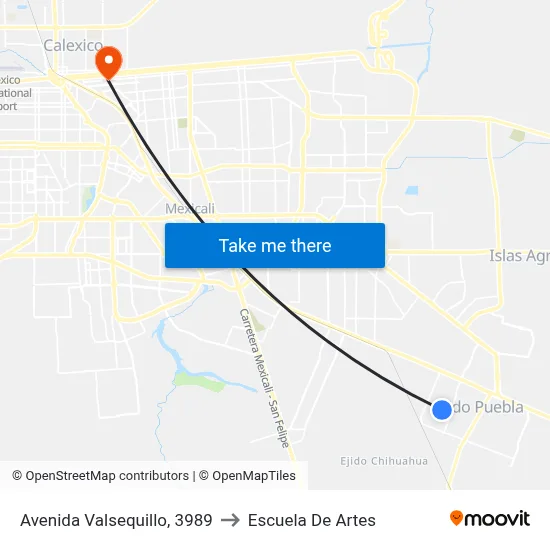 Avenida Valsequillo, 3989 to Escuela De Artes map
