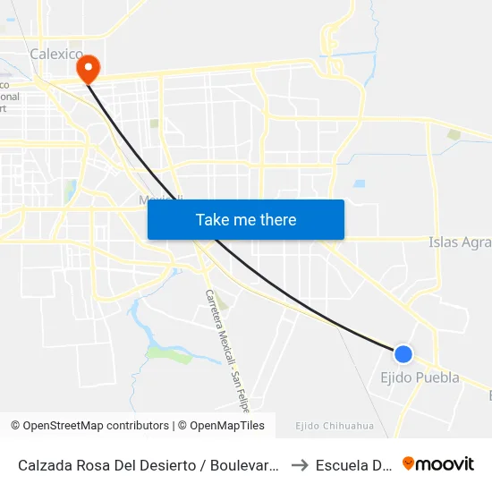 Calzada Rosa Del Desierto / Boulevard Sánchez Taboada to Escuela De Artes map