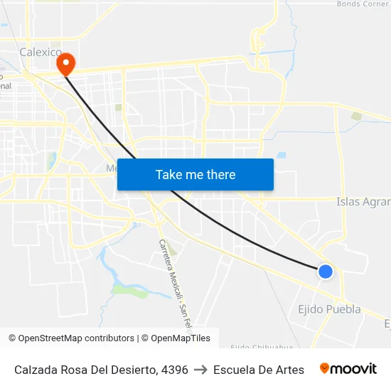 Calzada Rosa Del Desierto, 4396 to Escuela De Artes map