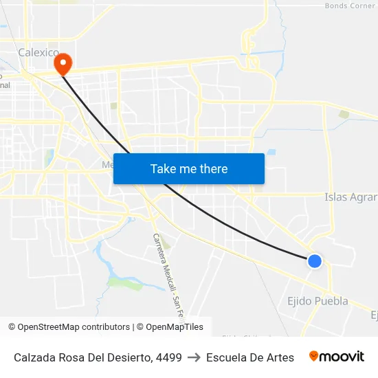 Calzada Rosa Del Desierto, 4499 to Escuela De Artes map