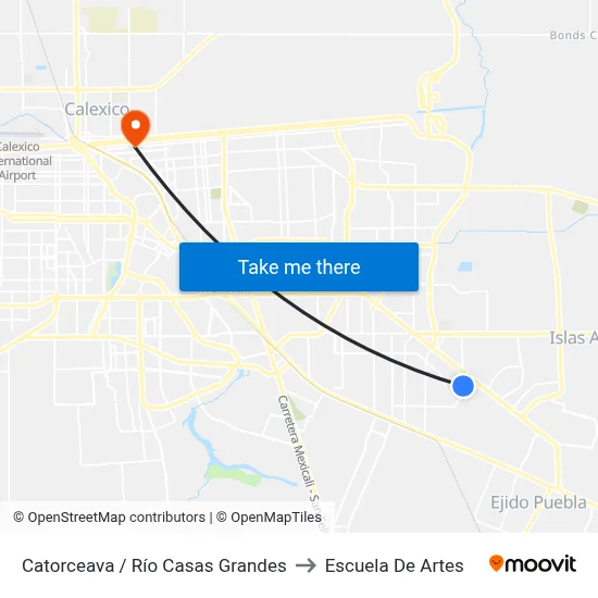Catorceava / Río Casas Grandes to Escuela De Artes map