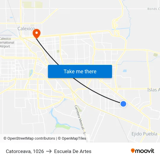 Catorceava, 1026 to Escuela De Artes map