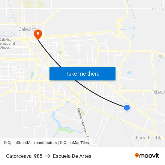 Catorceava, 985 to Escuela De Artes map