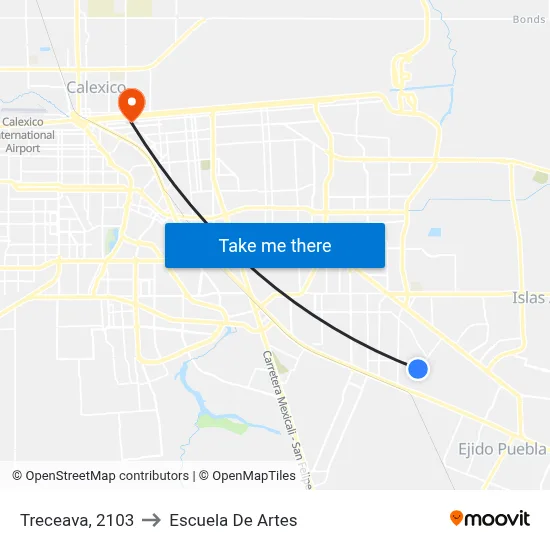 Treceava, 2103 to Escuela De Artes map