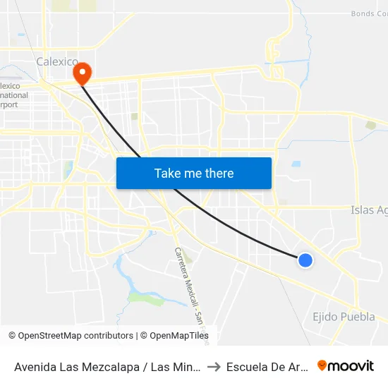 Avenida Las Mezcalapa / Las Minitas to Escuela De Artes map