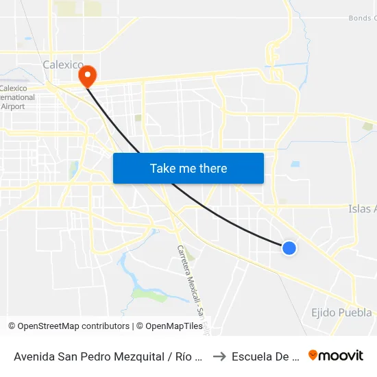 Avenida San Pedro Mezquital / Río Tacambaro to Escuela De Artes map