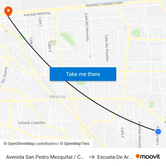 Avenida San Pedro Mezquital / Cuarta to Escuela De Artes map