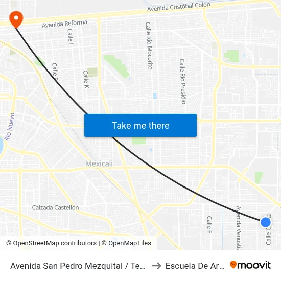 Avenida San Pedro Mezquital / Tercera to Escuela De Artes map