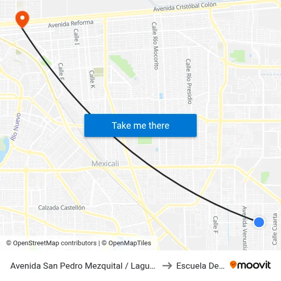 Avenida San Pedro Mezquital / Laguna De Guzmán to Escuela De Artes map