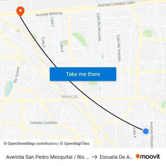 Avenida San Pedro Mezquital / Río Paraná to Escuela De Artes map