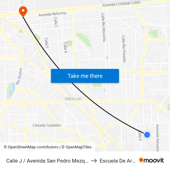 Calle J / Avenida San Pedro Mezquital to Escuela De Artes map