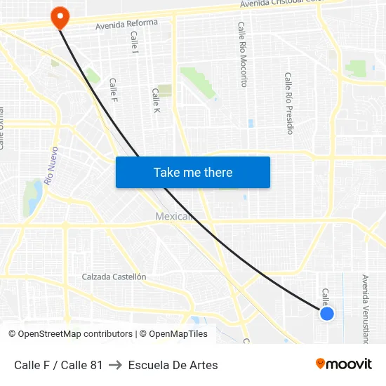Calle F / Calle 81 to Escuela De Artes map
