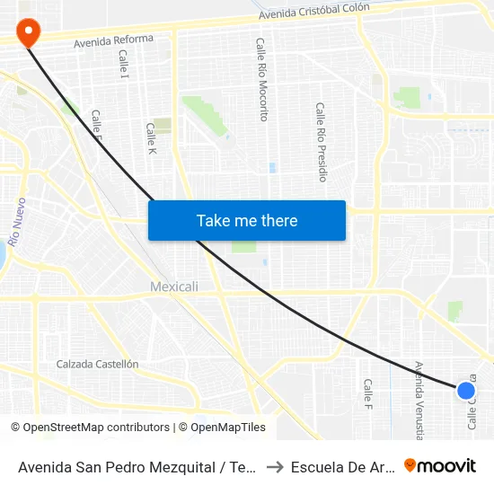 Avenida San Pedro Mezquital / Tercera to Escuela De Artes map