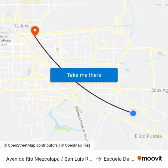 Avenida Río Mezcalapa / San Luis Río Colorado to Escuela De Artes map