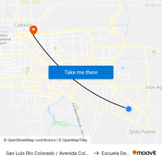 San Luis Río Colorado / Avenida Colegio Hechicera to Escuela De Artes map