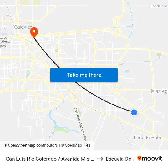 San Luis Río Colorado / Avenida Misión Santa Lucía to Escuela De Artes map