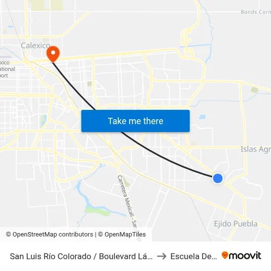 San Luis Río Colorado / Boulevard Lázaro Cárdenas to Escuela De Artes map