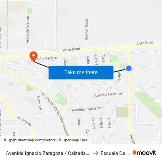 Avenida Ignacio Zaragoza / Calzada Justo Sierra to Escuela De Artes map