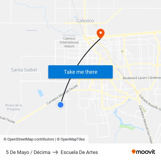 5 De Mayo / Décima to Escuela De Artes map