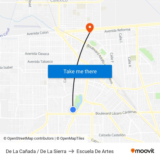 De La Cañada / De La Sierra to Escuela De Artes map