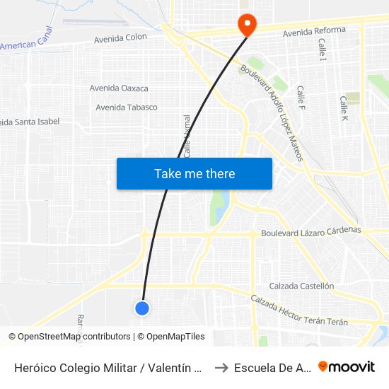 Heróico Colegio Militar / Valentín Canalizó to Escuela De Artes map