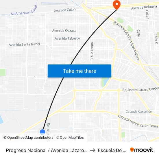 Progreso Nacional / Avenida Lázaro Cárdenas to Escuela De Artes map