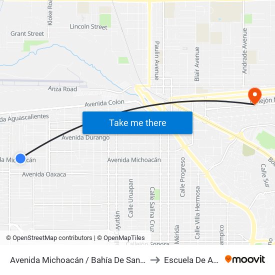 Avenida Michoacán / Bahía De San Jorge to Escuela De Artes map