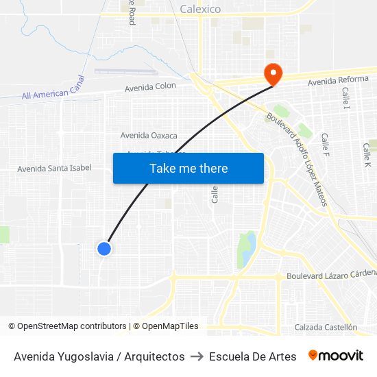 Avenida Yugoslavia / Arquitectos to Escuela De Artes map