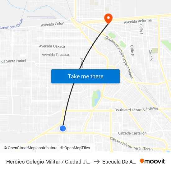 Heróico Colegio Militar / Ciudad Jiménez to Escuela De Artes map