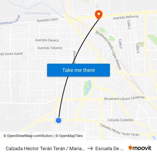 Calzada Héctor Terán Terán / Mariano Salas to Escuela De Artes map