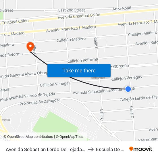 Avenida Sebastián Lerdo De Tejada / Calle D to Escuela De Artes map