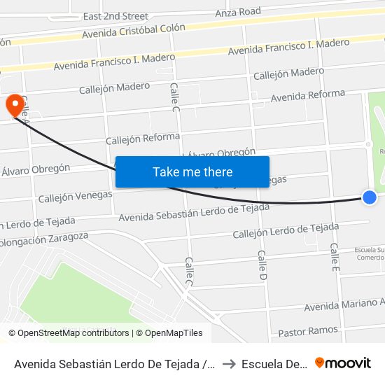 Avenida Sebastián Lerdo De Tejada / Julián Carrillo to Escuela De Artes map