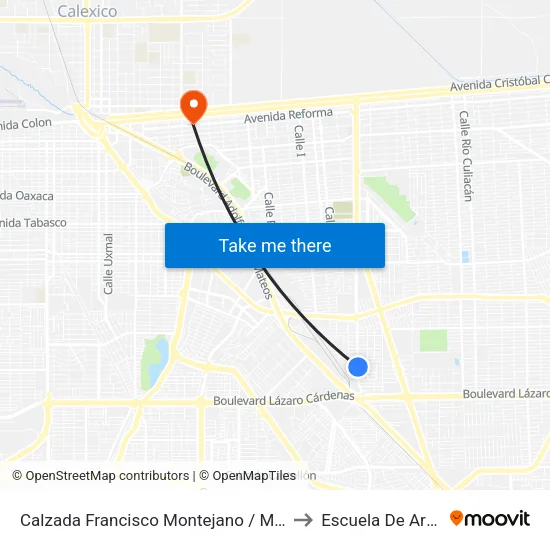 Calzada Francisco Montejano / María to Escuela De Artes map