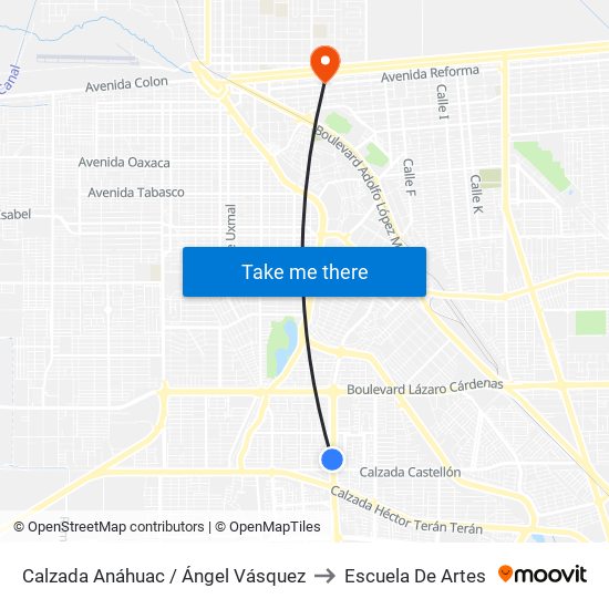 Calzada Anáhuac / Ángel Vásquez to Escuela De Artes map