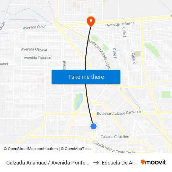 Calzada Anáhuac / Avenida Pontevedra to Escuela De Artes map