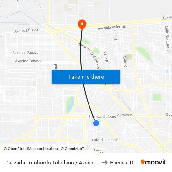 Calzada Lombardo Toledano / Avenida Eleno Hernández to Escuela De Artes map