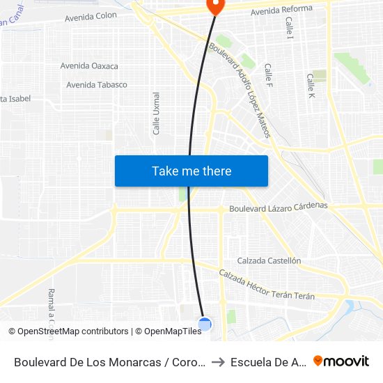 Boulevard De Los Monarcas / Corona Real to Escuela De Artes map