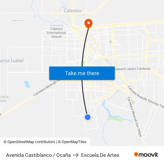 Avenida Castiblanco / Ocaña to Escuela De Artes map