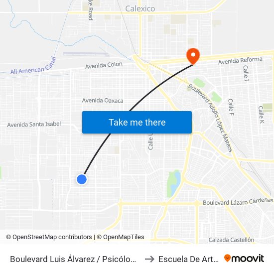 Boulevard Luis Álvarez / Psicólogos to Escuela De Artes map