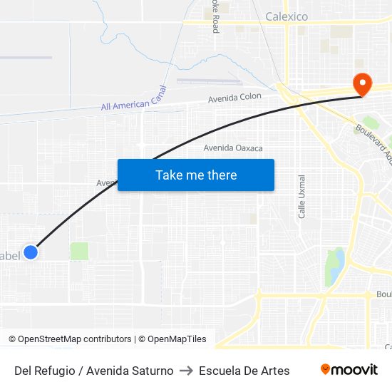 Del Refugio / Avenida Saturno to Escuela De Artes map