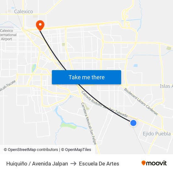 Huiquiño / Avenida Jalpan to Escuela De Artes map