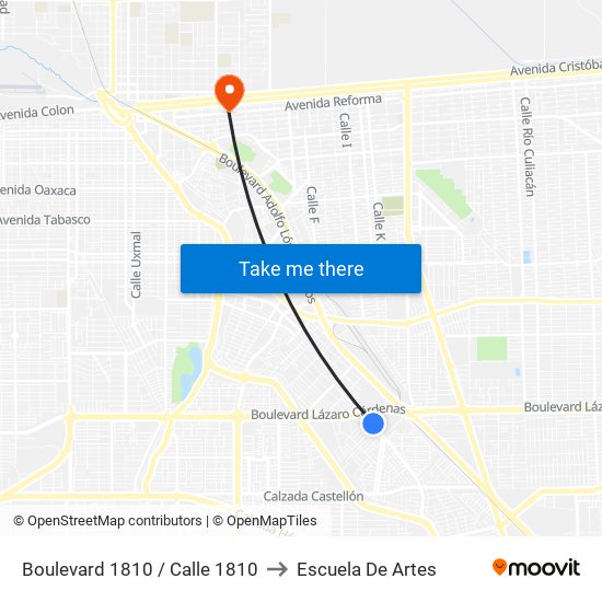 Boulevard 1810 / Calle 1810 to Escuela De Artes map